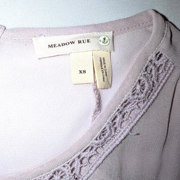 Meadow Rue | Anthropologie Sleeveless Crochet Sheer Panel Button Back Blouse XS - Picture 4 of 11